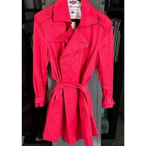 DIESEL Jacket Pink Double-Breasted Belted Trench Coat
